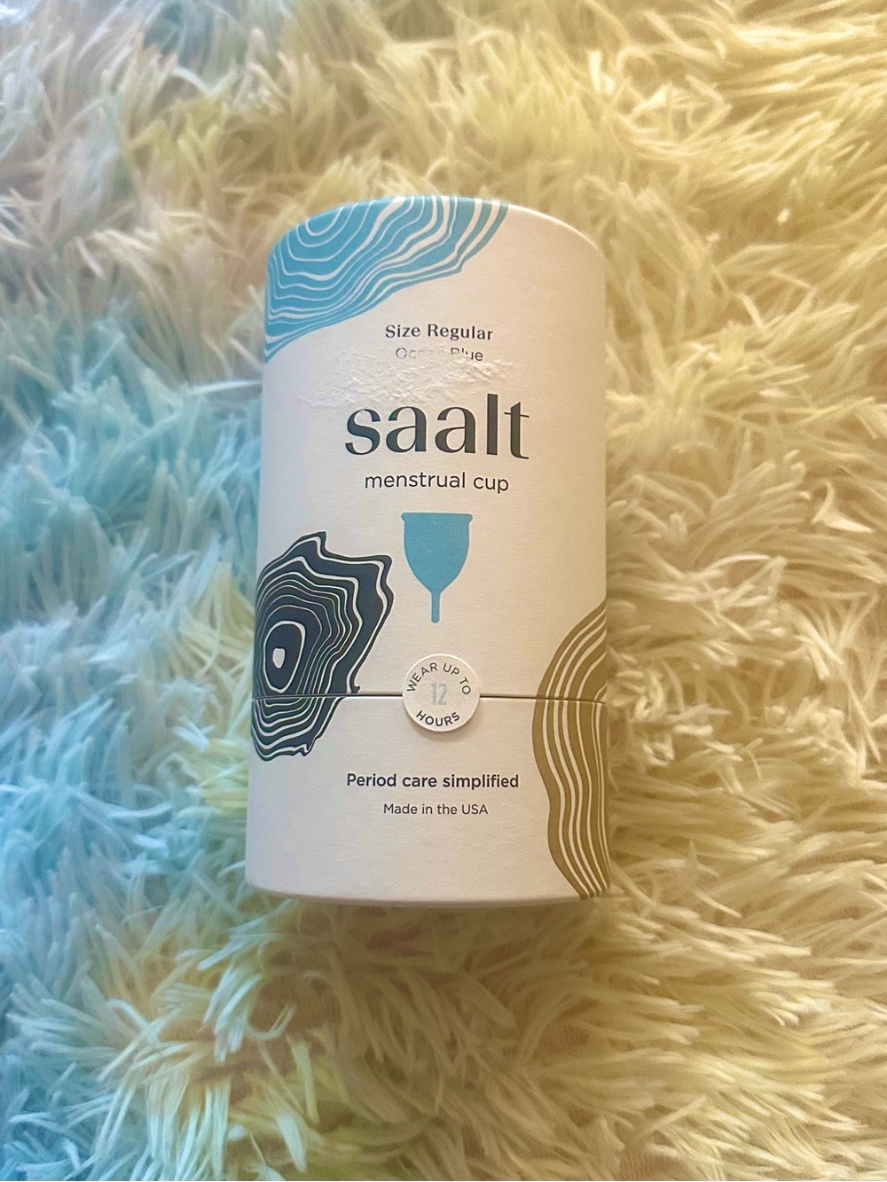 Saalt Menstrual Cup Regular Size Ocean Blue Reusable BPA-Free Silicone Diva Cup